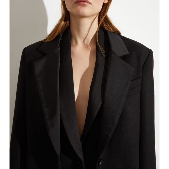 SAINT ART Toby Tuxedo Oversized Overcoat Black Sz Medium - Picture 2 of 6